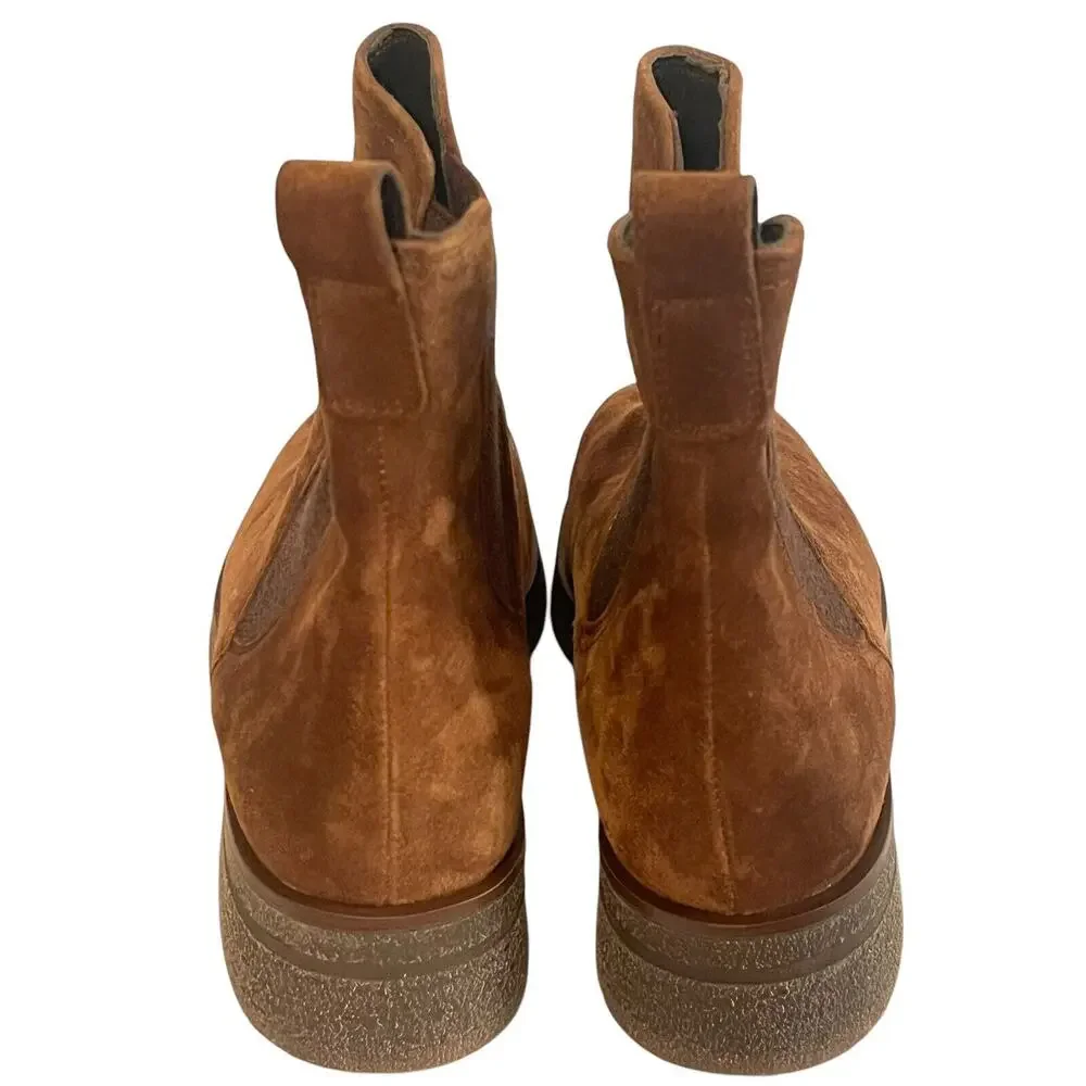 NEW Paul Green Sunny Chelsea Boots •US 7.5• Ankle Toffee Soft Suede Brown $585